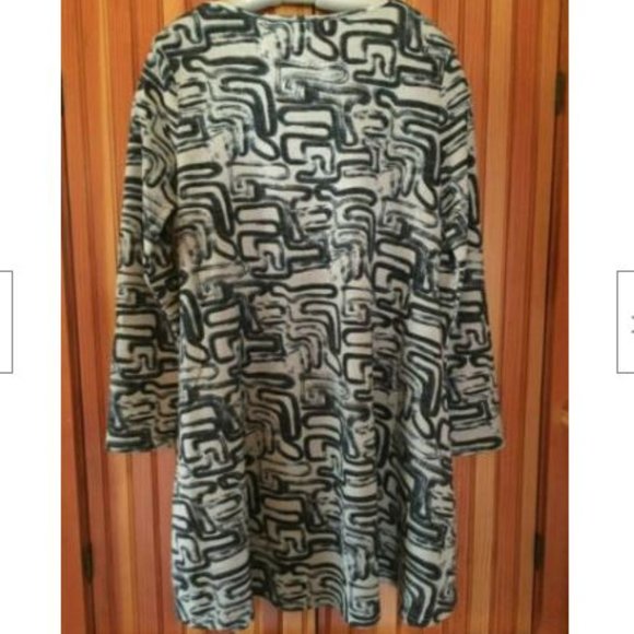 Aryeh Knit Geometric Long Sleeve Black/Grey/Blue S - Picture 2 of 5